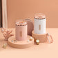 Pair of white and pink five-layer jewelry storage boxes with clear lids and doors