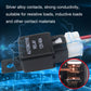 Automotive relay with contact detail inset, black housing and white plug, 12V 40A