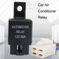 Automotive car air conditioner relay with white 3-pin connector, black housing, 12V 40A