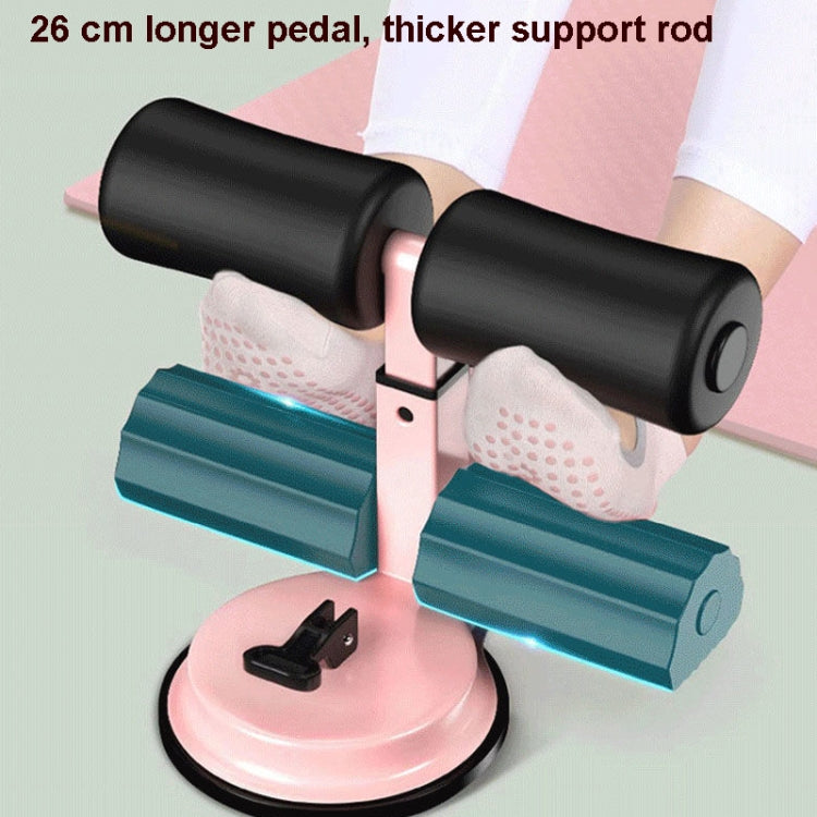 Black sit-up aid with extended pedal and thicker support rod, dual suction