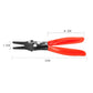 Fuel pipe separating plier, approx. 20 cm length, red and black handles