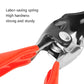 Fuel pipe separating plier close-up of spring mechanism and pivot bolt