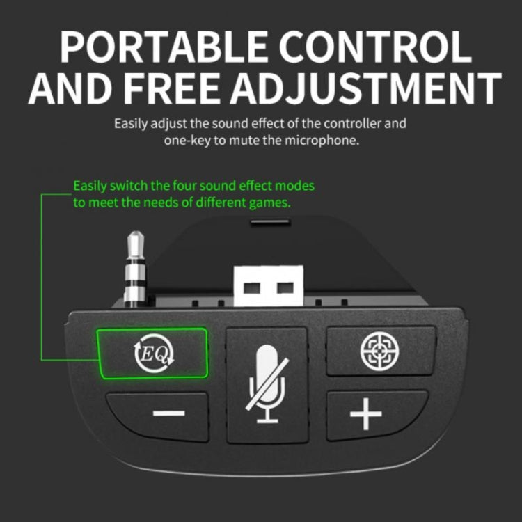 Portable controller sound enhancer with mic mute and plus/minus buttons