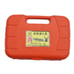 Orange carrying case for car A/C tube expander kit, labeled tool diagram on front