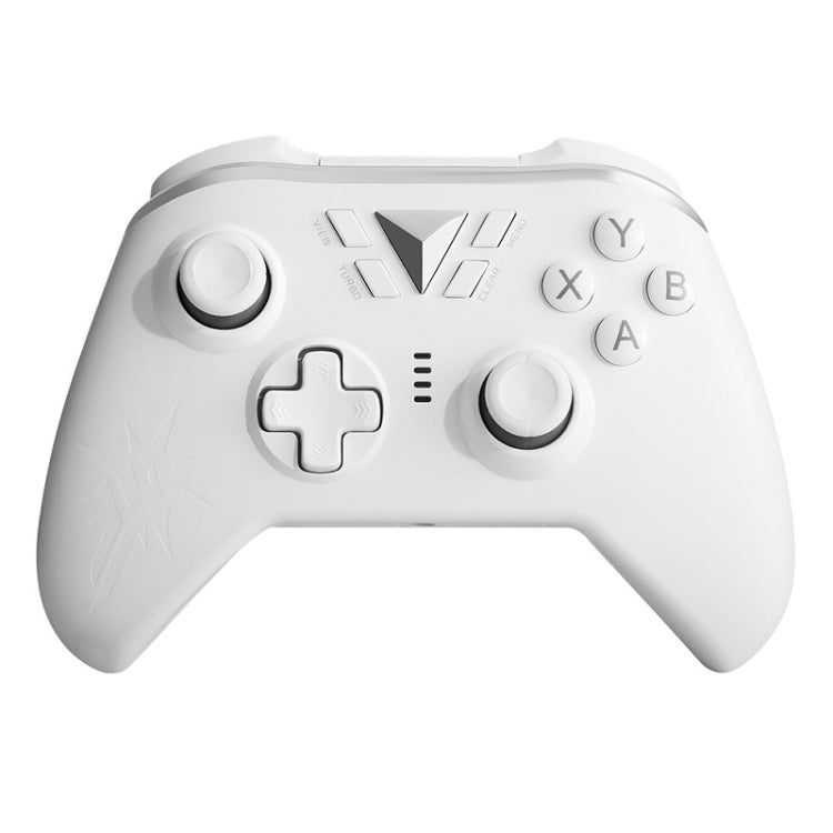 White wireless gamepad controller with analog sticks, D-pad, and ABXY buttons