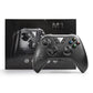 Black wireless gamepad controller shown with retail packaging
