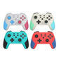 Four-pack wireless game controllers in mixed colors with ABXY buttons and analog sticks