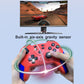 White wireless game controller with green and blue grips and ABXY buttons, NFC