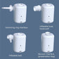 White portable suction and inflatable pump with interchangeable vacuum and inlet interfaces