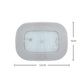 Gray dome LED trunk light with white panel, 12cm wide and 9cm tall