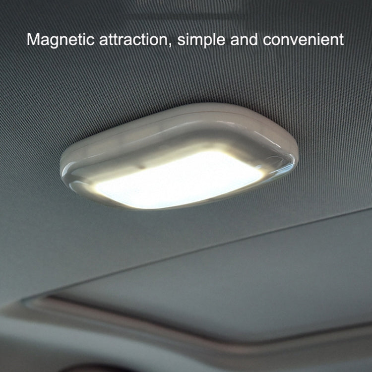 Gray dome LED trunk light with bright white glow