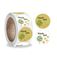 Round thank you envelope sealing stickers, botanical tree and flower motifs (green/yellow)
