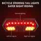 Bicycle steering tail light with left and right turn signal LEDs and normal lighting