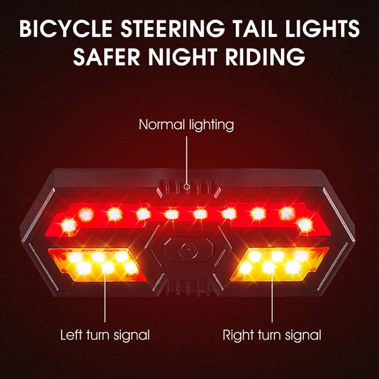 Bicycle steering tail light with left and right turn signal LEDs and normal lighting