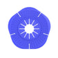 Blue silicone wiper hole cover, textured grip bumps, small center opening