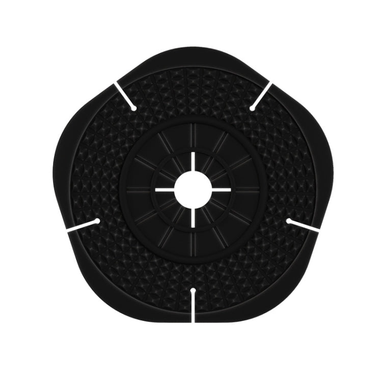 Black silicone wiper hole cover, textured grip bumps, large center opening