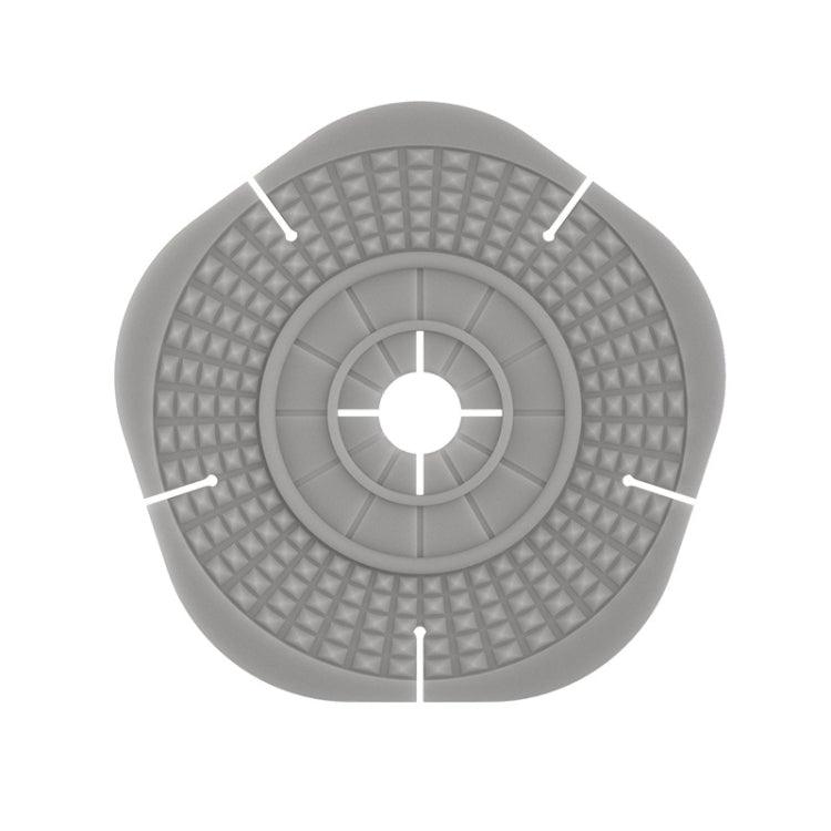 Gray silicone wiper hole cover, textured grip bumps, large center opening