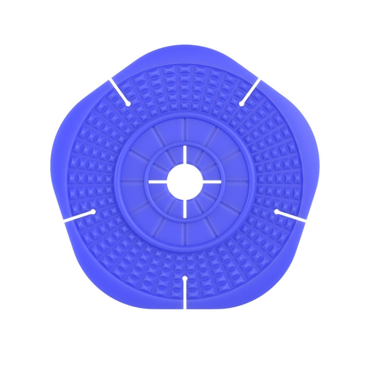 Blue silicone wiper hole cover, textured grip bumps, large center opening