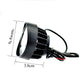 Black LED fog light unit, 6.5 cm by 3.8 cm, with mounting clips