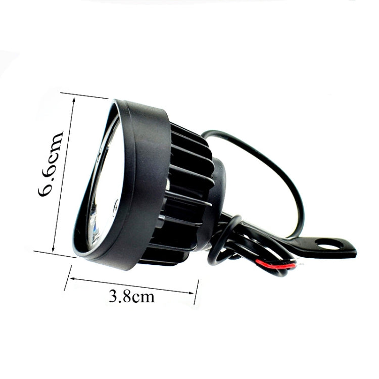 Black LED fog light unit, 6.5 cm by 3.8 cm, with mounting clips