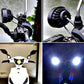 Mounted pair of black LED auxiliary fog lamps with visible lens grille