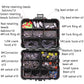 Roadside fishing hook accessories kit case with colorful beads, sinkers, and fork rings