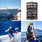 Fishing hook accessories kit in open organizer case with assorted hooks and weights