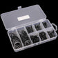 Fishing rod guide rings accessory set in open clear case with compartments