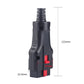 OBD diagnostic interface connector, dark gray with red and black latch tabs
