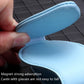 Car sun visor glasses clip storage, blue stitched pouch held open by hand