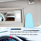 Car sun visor glasses clip storage, light blue pouch clipped on car sun visor
