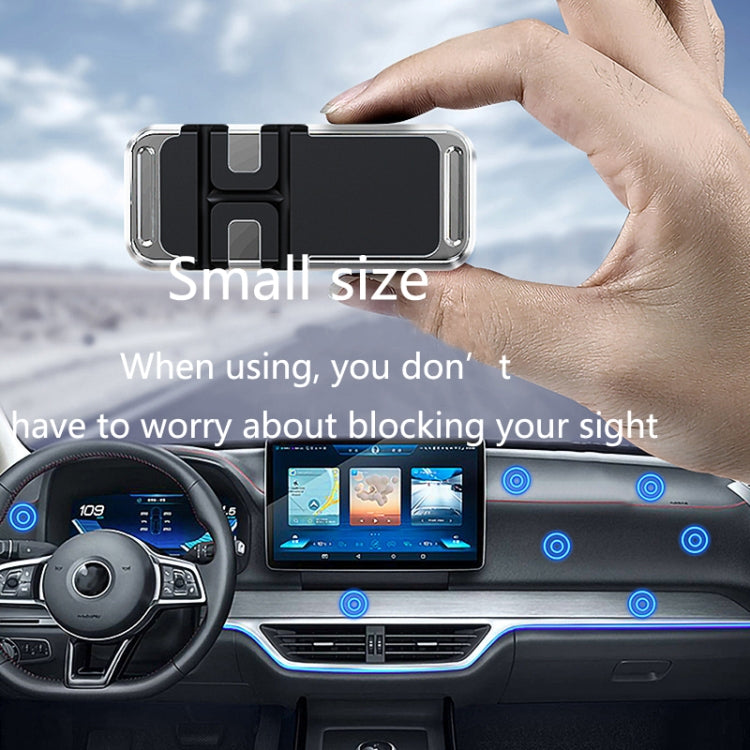 Compact magnetic car phone holder bracket with cable organizer