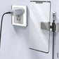 Magnetic car phone holder bracket with charging cable storage, silver