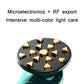 Facial RF electrode head with gold nodes on dark circular plate