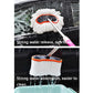 Round soft wool car mop head with orange rim on metal rod