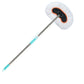 Long telescopic car washing mop with round white wool head and orange trim