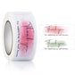 Rectangle sticker seal label roll with pink watercolor and black "thank you" message
