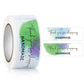 Rectangle sticker seal label roll with green watercolor and black "HANDMADE" thank you