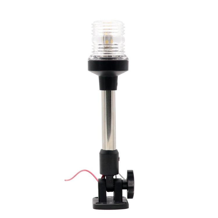 DC 12V LED ring anchor light on metal pole with clear cylindrical lens