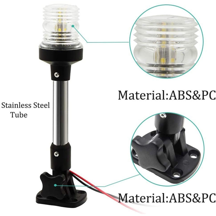 LED anchor ring light with stainless steel tube, black mounting base, and clear lens