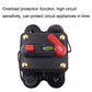 Automatic circuit breaker switch with red reset lever and green RESET label