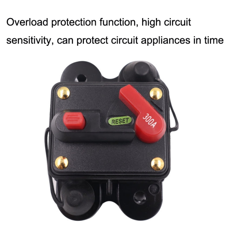 Automatic circuit breaker switch with red reset lever and green RESET label
