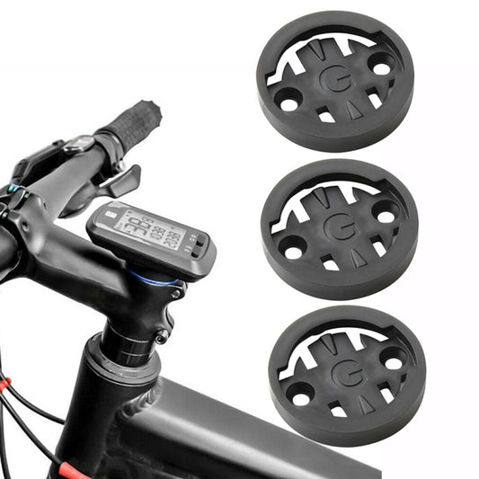 Bike stopwatch conversion mount kit with three round bases and handlebar device bracket