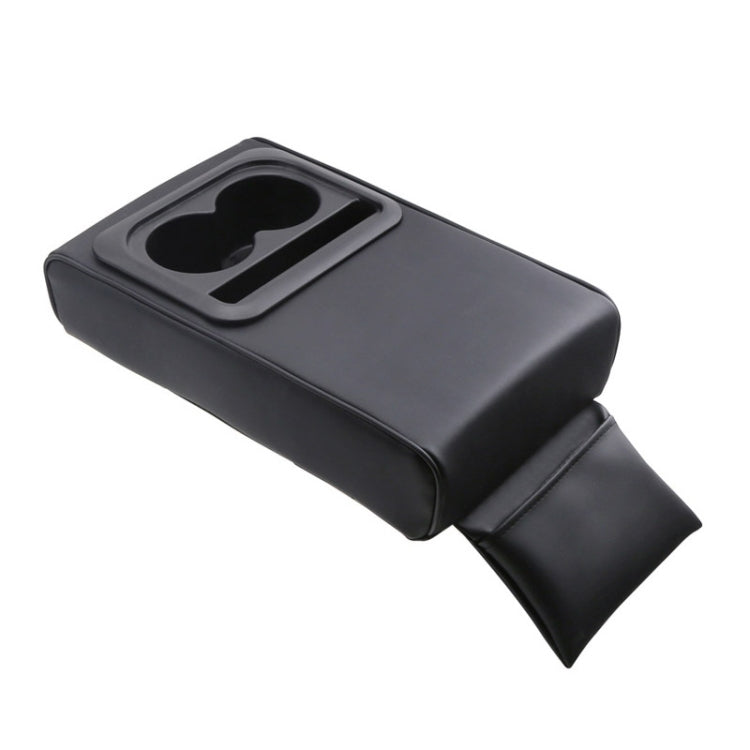 Black rear seat car armrest box with built-in cup holder insert