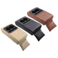 Car armrest boxes in beige, black, and brown with cup holder inserts