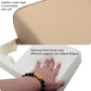 Beige armrest box cover with soft padded surface and inner foam core