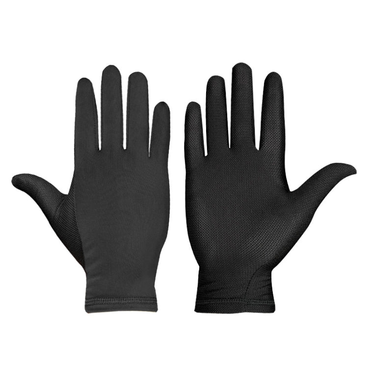 MG1050 cycling gloves, black breathable mesh full-finger pair with snug cuff