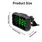 Car HUD speed alarm display with built-in stand and bright green digits in angled view