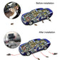 Vehicle mouse repeller installed in car engine bay, showing before-and-after setup.