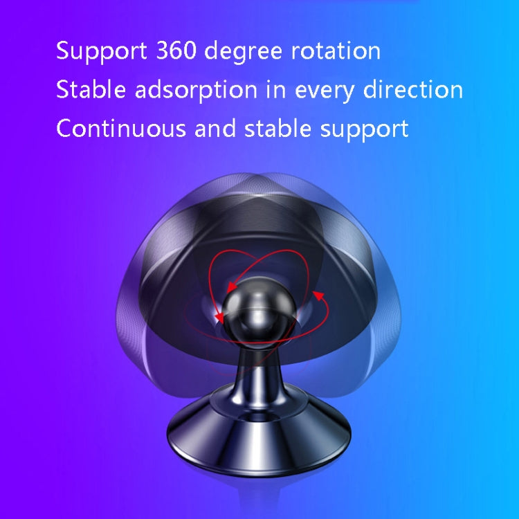 Black magnetic car phone bracket base with rotating round mount head
